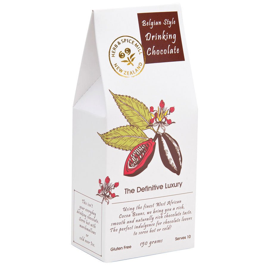 Rich Belgian style drinking chocolate made from premium West African cocoa, perfect for indulgent hot or cold beverages.