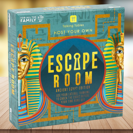 Engaging Egypt-themed escape room game for ages 9+, featuring puzzles, interactive elements, and collaborative fun.