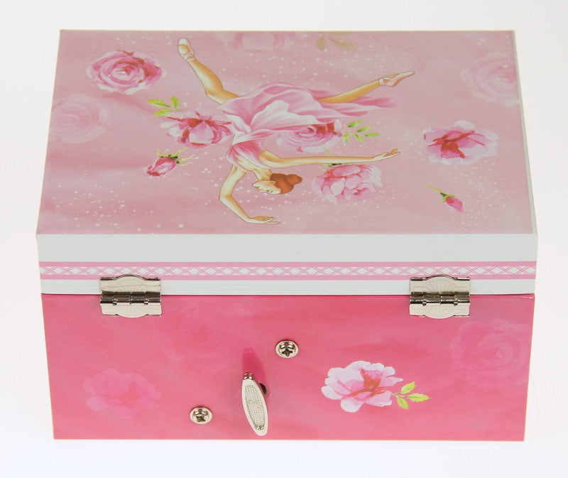 Ballerina Musical Jewellery Box, featuring a twirling ballerina and playing "Somewhere Over the Rainbow," crafted from wood.