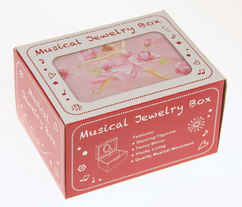 Ballerina Musical Jewellery Box with twirling dancer, plays "Somewhere Over the Rainbow", crafted from quality wood.