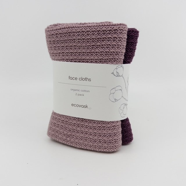 Ecovask Facecloths 2pk - Blush /Demi