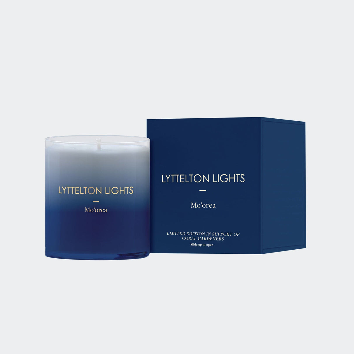 Lyttelton Lights Mo'orea Candle - Limited Edition, eco-friendly soy wax, gentle fragrance blend for relaxation and decor.