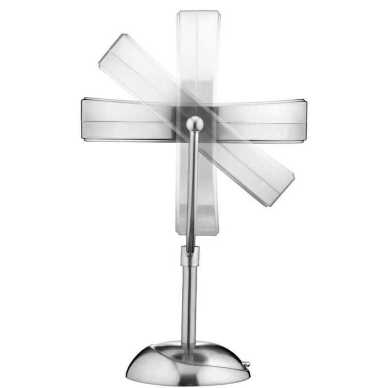 Elegant LED lighted mirror with 1x/7x magnification, 360° rotation, and energy-efficient lifetime bulbs for precise grooming.