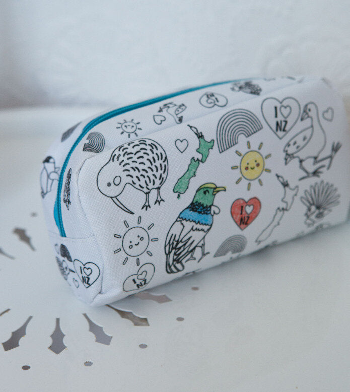 Moana Road Kids Colour in Native Birds Pencil Case