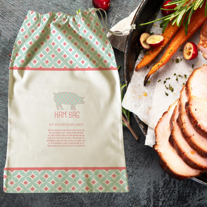 Avanti Ham Bag in 100% natural cotton, 60cm, designed to keep ham fresh with drawstring closure and eco-friendly features.