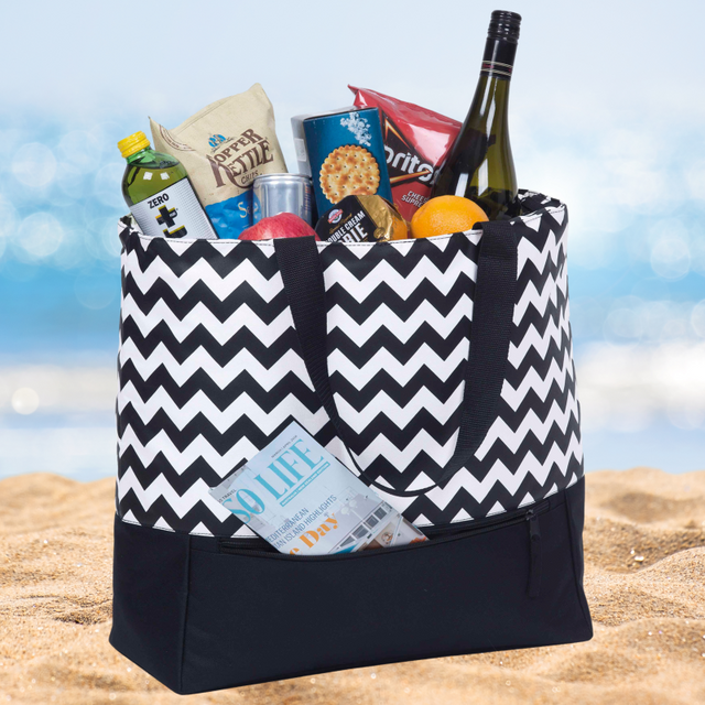 Insulated Cooler Tote Bag with spacious compartment, leak-proof lining, and comfortable shoulder straps for easy carrying.