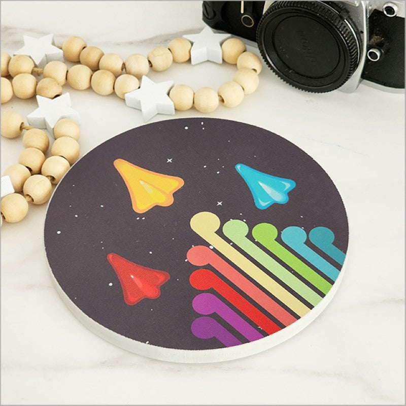 Vibrant embossed canvas artwork featuring Kiwi jet planes, perfect for adding playful charm to any room.