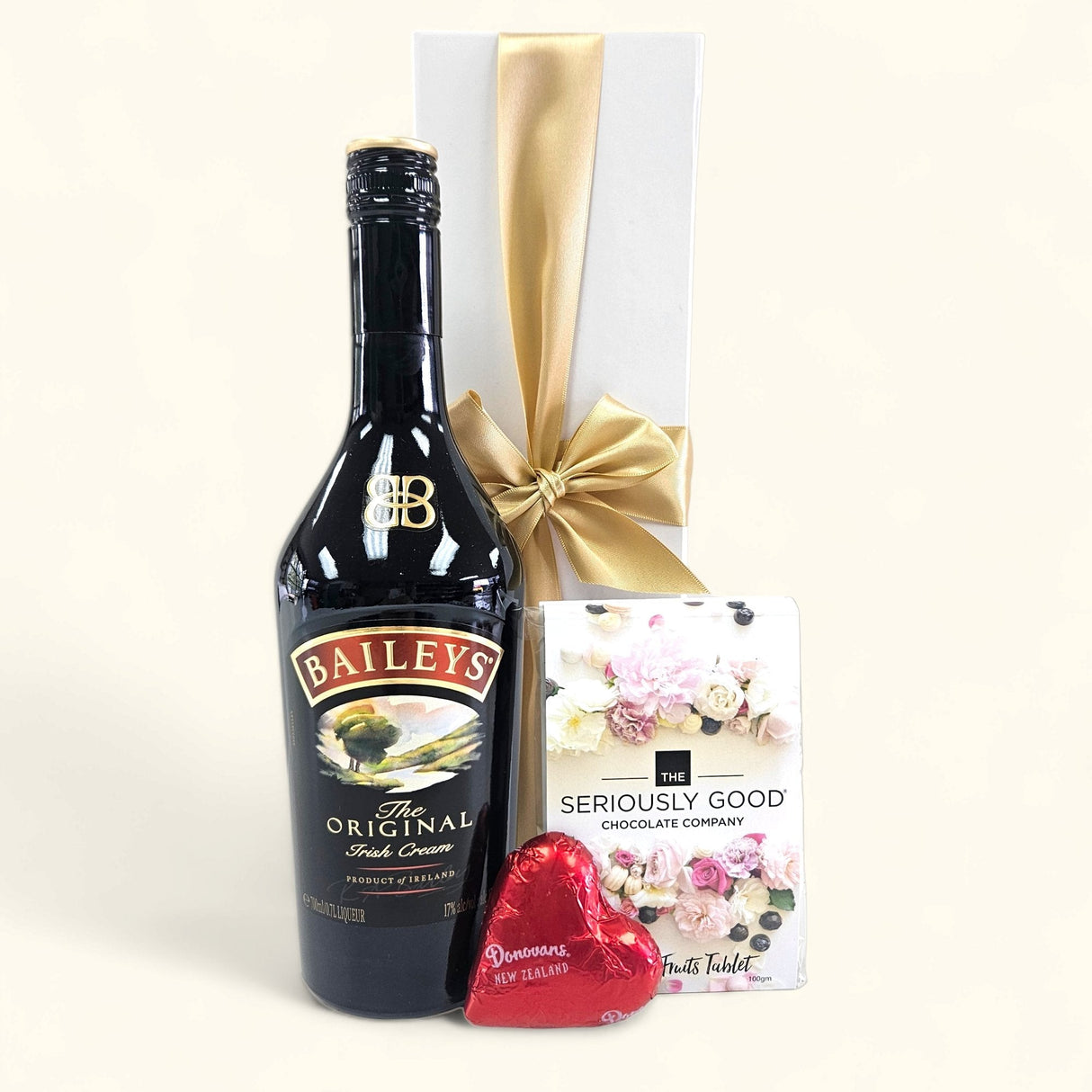 Luxurious gift box featuring Baileys Irish Cream, chocolates, and a stunning presentation, perfect for any occasion.