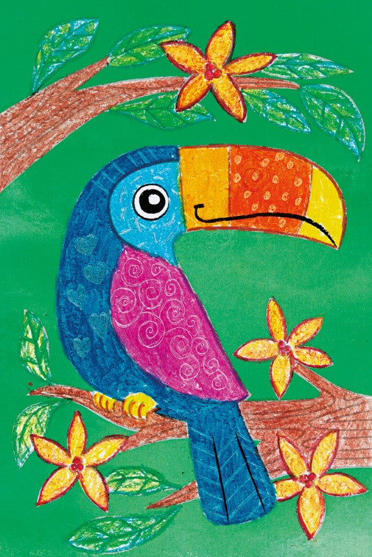 24-piece oil pastel set for young artists, includes vibrant pastels, blending sticks, and an art book for techniques.