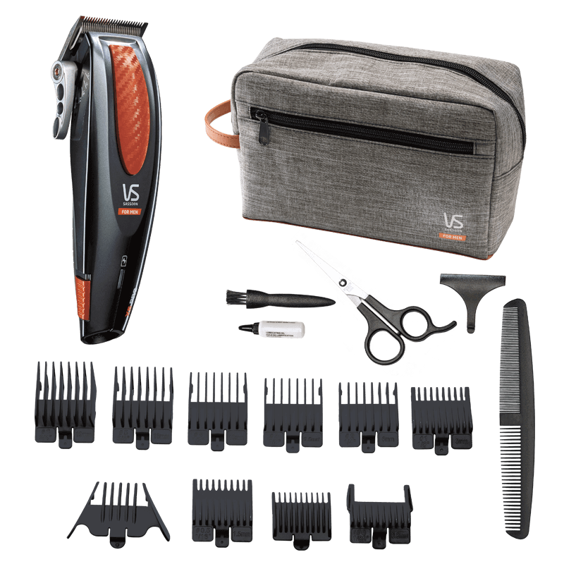 Professional Hair Clipper Kit with powerful motor, Japanese steel blades, and multiple comb guides for precise, stylish grooming.