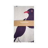 Kereru Tea Towel displaying native bird art, 100% cotton, absorbent, and stylish, perfect for kitchen decor or gifting.