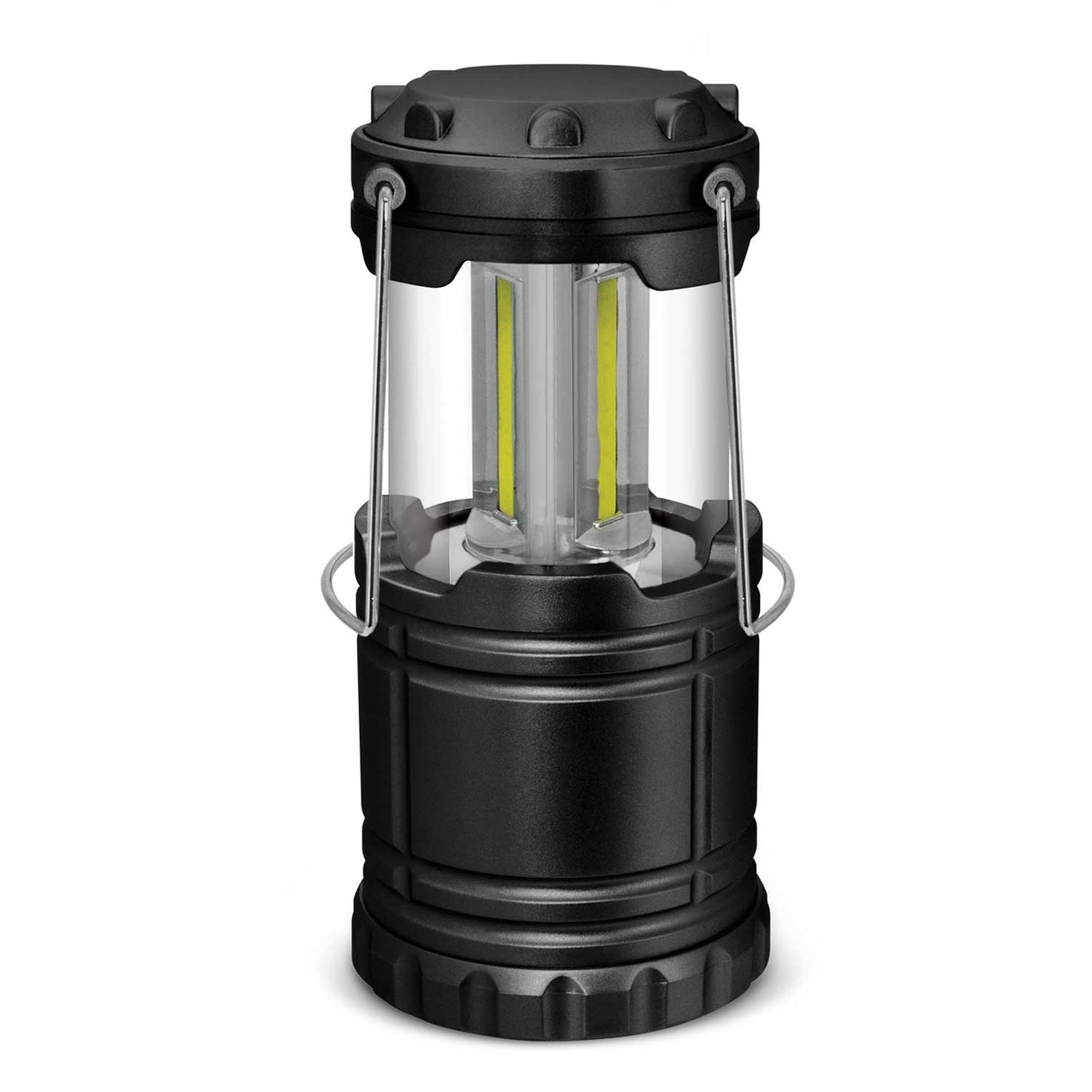 Bright Lumina Lantern with pull-open design, COB lighting, and foldable handles, perfect for outdoor adventures and emergencies.