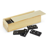 Classic Dominoes Game in a stylish wooden box, featuring traditional gameplay for family fun and strategic matching.