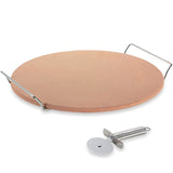 Pizza Stone Set With Rack & Pizza Cutter