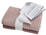 Ecovask Facecloths 2pk in Blush/Demi, made of soft organic cotton, ideal for daily use and eco-friendly skincare.
