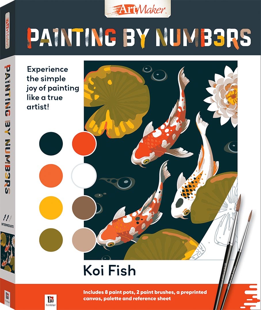 Paint by Numbers Kit featuring a vibrant Koi Fish design, perfect for all skill levels to create stunning artwork.