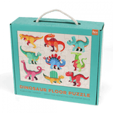 Vibrant Dinosaur Floor Puzzle featuring 24 large pieces showcases colorful dinosaurs, perfect for toddlers' learning and play.