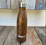 Moana Road Wooden Drink Bottle: Stylish 500ml insulated stainless steel bottle keeps drinks hot/cold for 12 hours with a chic wooden look.