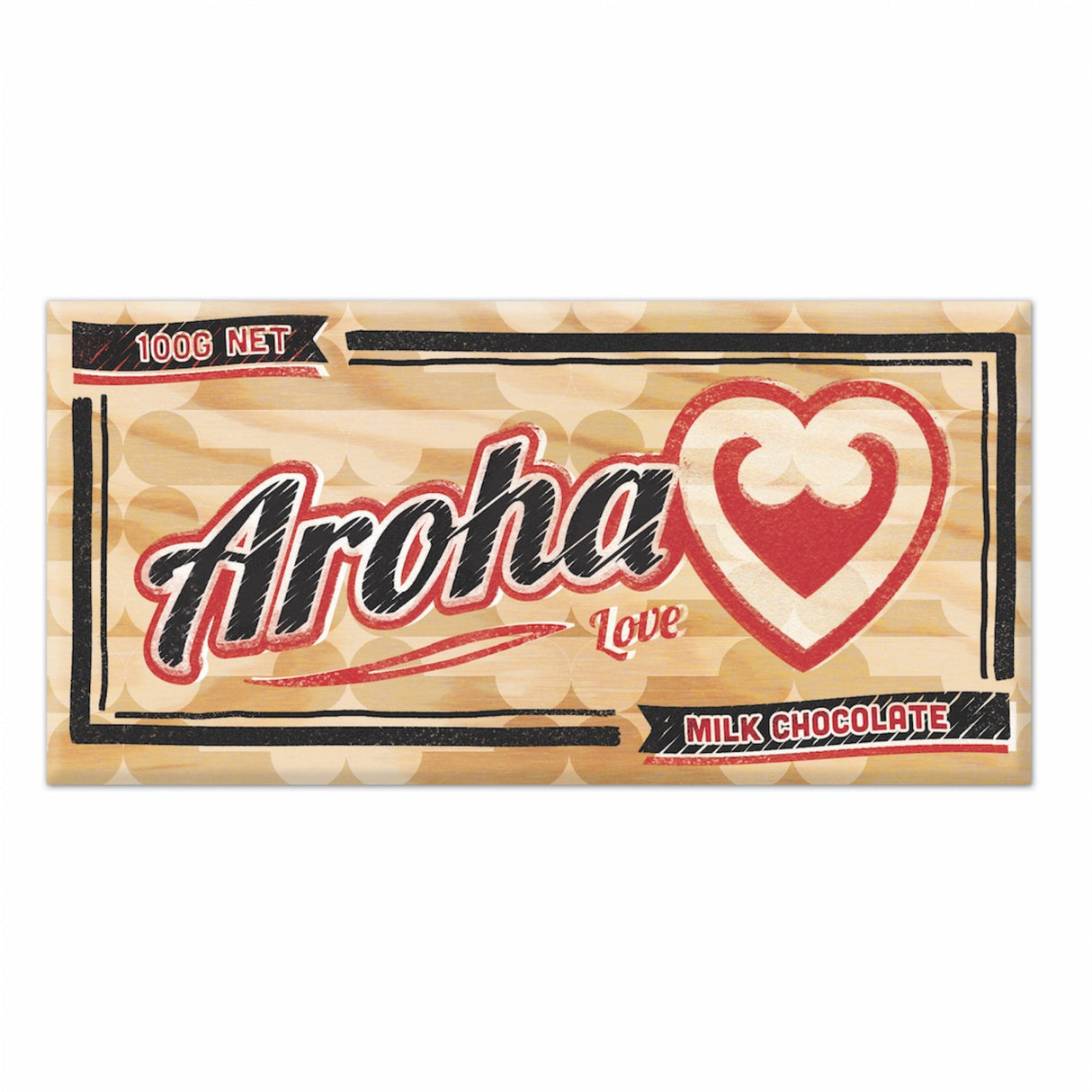 Rich milk chocolate bar (100g) conveying love, perfect for gifts and indulgent treats.