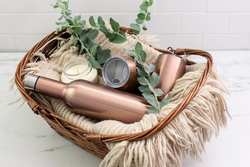 Double Wall Insulated Wine Traveller Set - Rose Gold