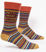 Men's socks with a fun design, made of soft cotton and durable nylon, perfect for keeping feet cozy and stylish.