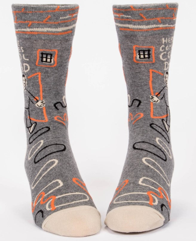 Men's socks with "Here Comes Cool Dad" design, made from soft, durable cotton blend, perfect gift for dads who love style.