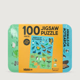 100-piece Kiwiana jigsaw puzzle featuring 29 NZ animals, promoting learning through English and Te Reo M?ori.