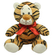 Adorable 20cm tiger soft toy with a red ribbon, perfect gift for all ages and special occasions.