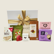 Happy Diwali Gift Box featuring gourmet sweets, cookies, and a decorative ribboned box for celebrating the festival of lights.