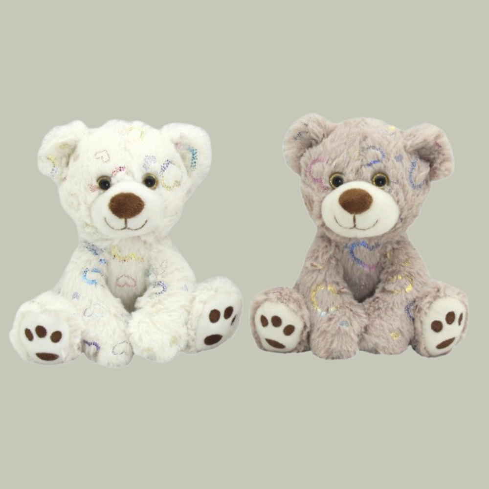 Soft 20cm Heart Teddy Bear, perfect gift to express love, available in white or natural, with a heart in its paws.