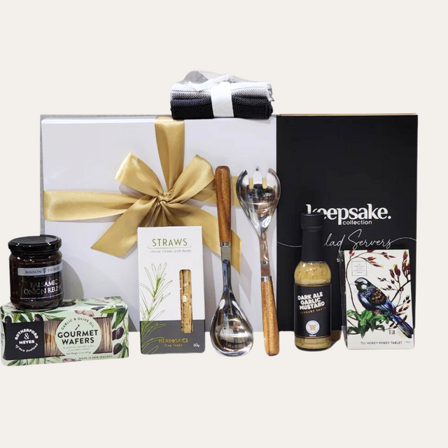 Home Haven Gourmet gift box featuring stylish kitchen essentials and indulgent treats for food lovers and home entertainers.