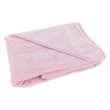 Soft pink baby hooded towel made from 100% cotton, perfect for keeping your little one warm and dry after baths.