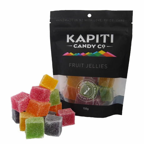 Chewy Kapiti Candy Fruit Jellies featuring bold fruity flavors, handmade in New Zealand, perfect for gifts and celebrations.