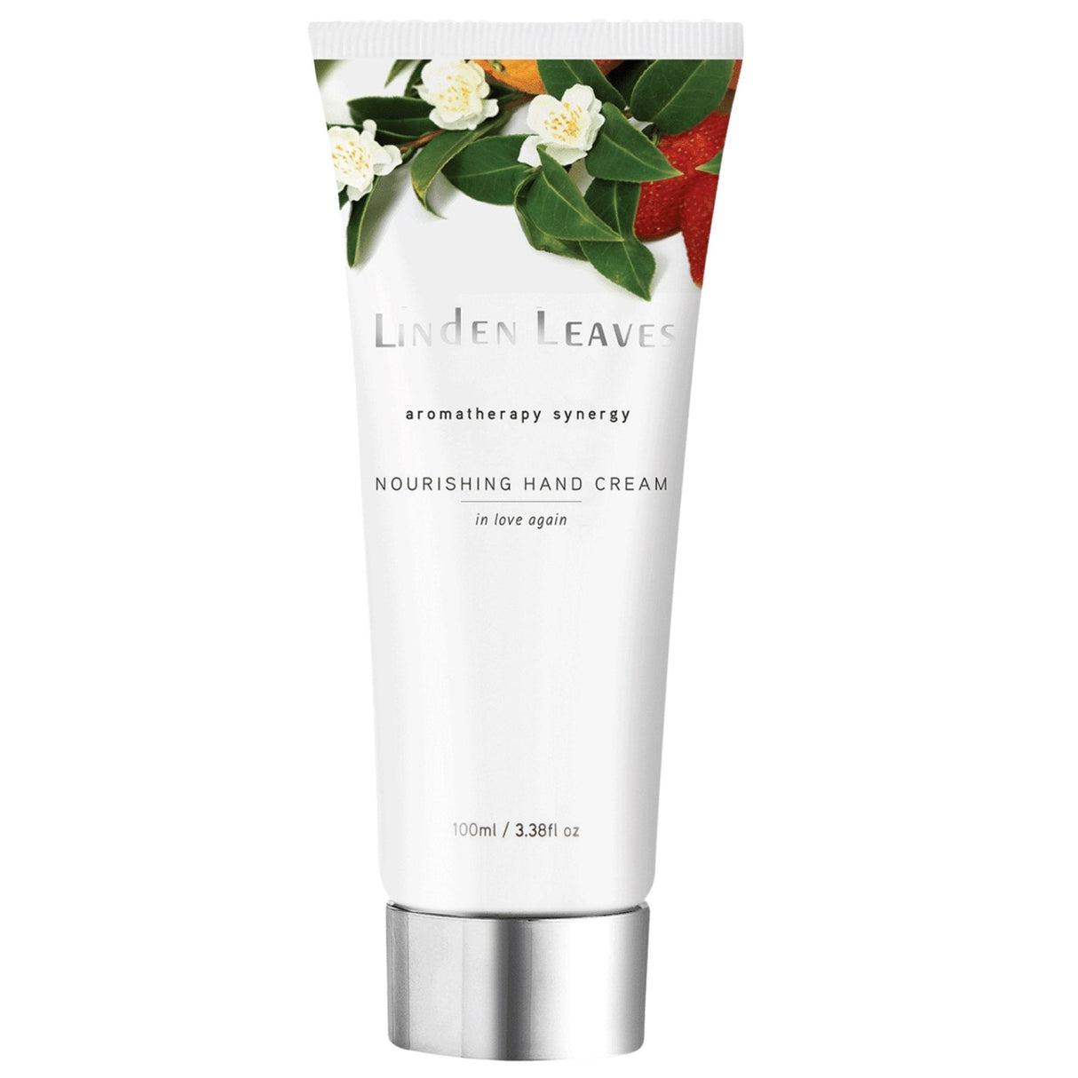 Linden Leaves Nourishing Hand Cream in Love Again: 100ml with cocoa, shea butter, and a soothing neroli-vanilla scent.