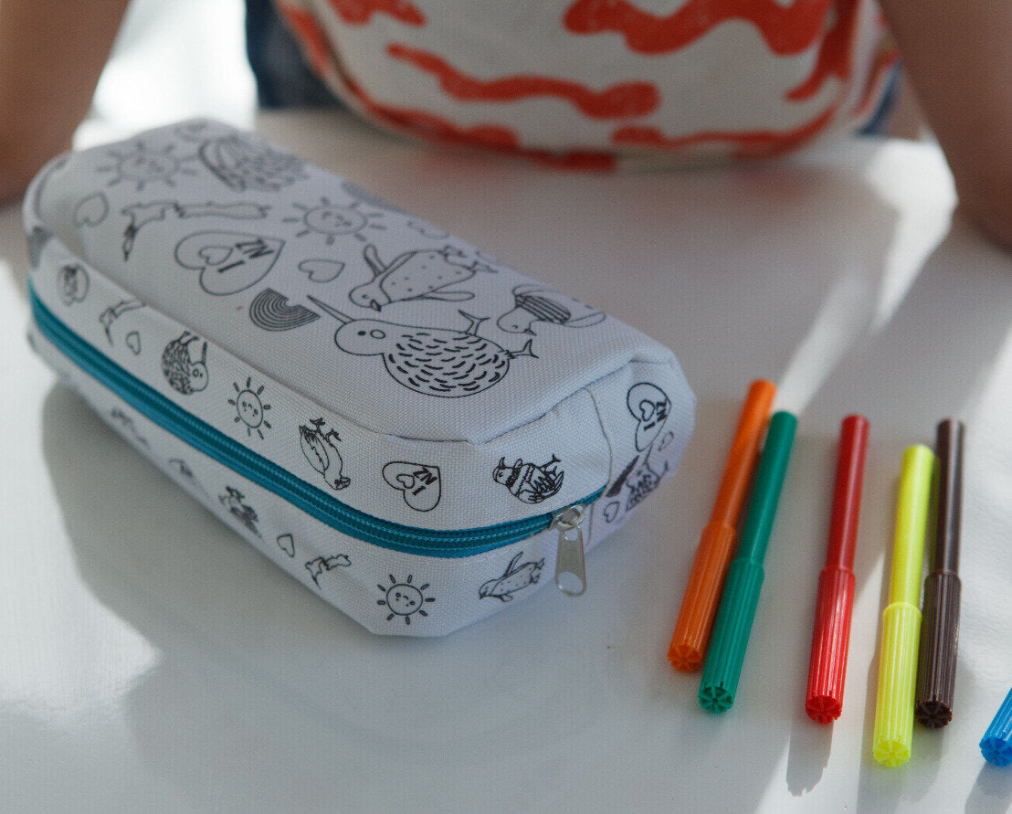 Moana Road Kids Colour in Native Birds Pencil Case
