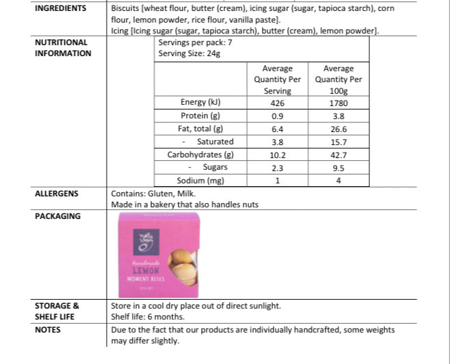 Artisan lemon moment bites, hand-crafted in New Zealand, with buttery shortbread and natural fruit flavors, perfect for gifts.