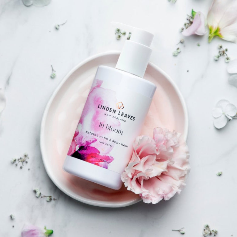 Linden Leaves Pink Petal Hand & Body Wash, a luxurious soap with floral notes and nourishing ingredients for healthy skin.