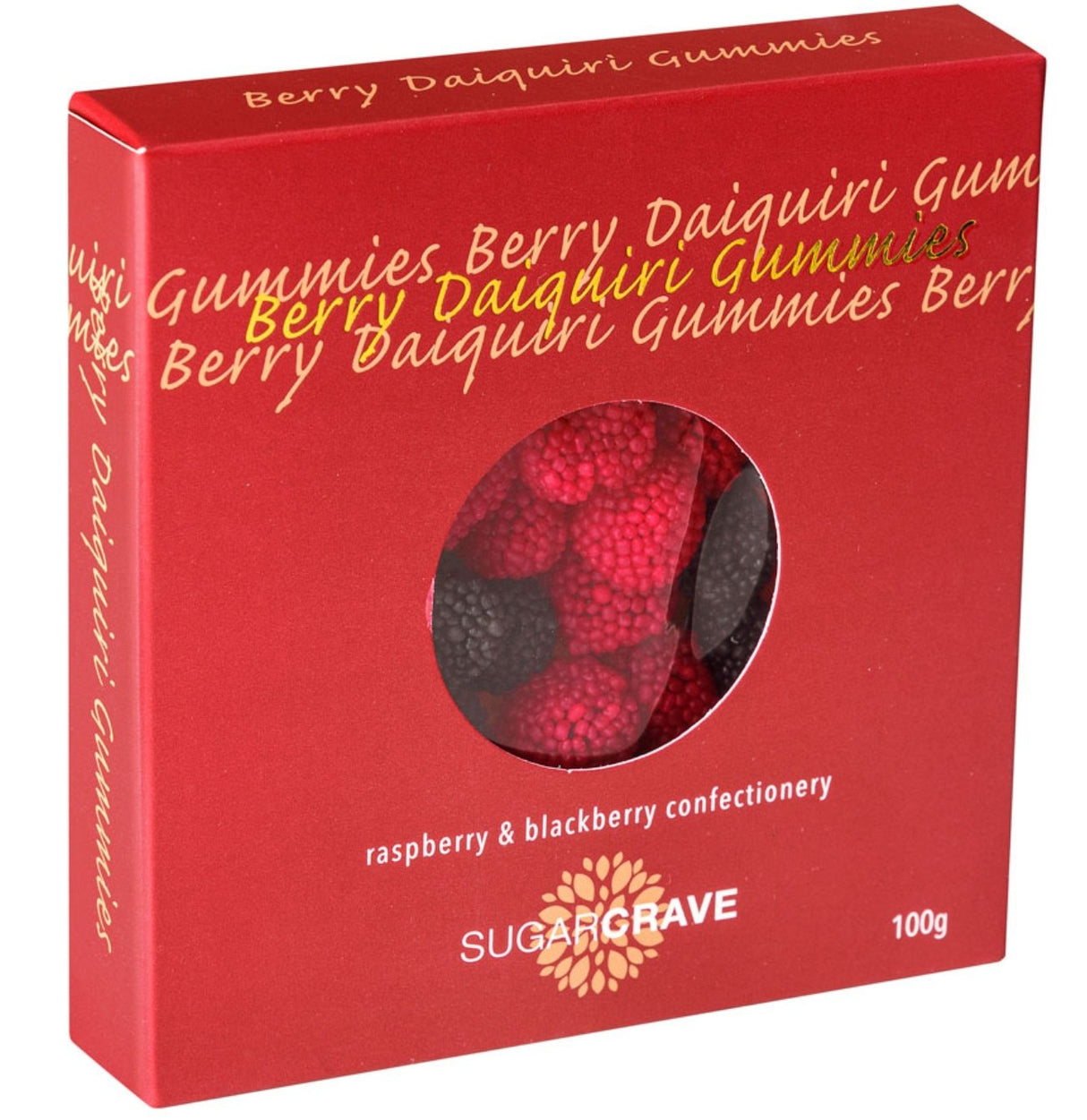 "Delicious Sugarcrave Berry Daiquiri Gummies featuring raspberry and blackberry flavors with a crunchy coating, perfect for gifting."